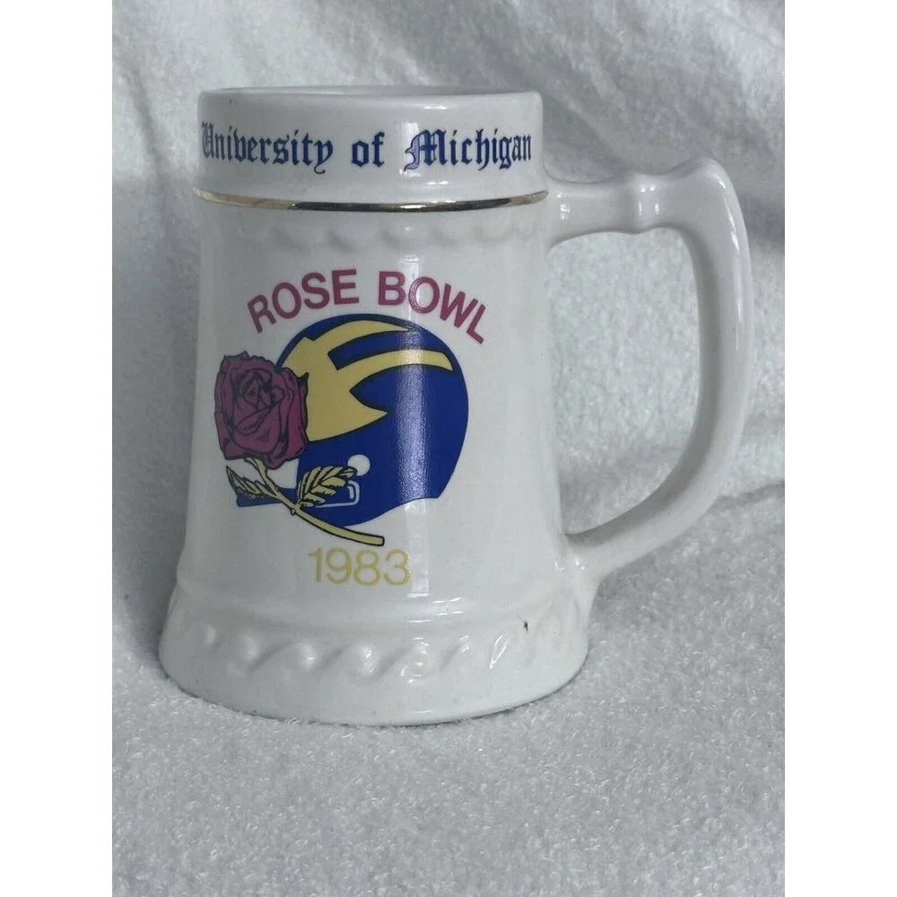 1982‎ Big Ten Champions UofM Michigan 1983  Bowl Stein Mug Cup Schembechler